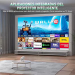 Proyector Smart 4K LED Android Inalámbrico – Cine Portátil 130'' con WiFi y Bluetooth