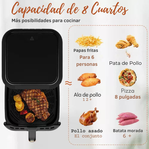 Freidora de Aire Inteligente con Panel Táctil 8L